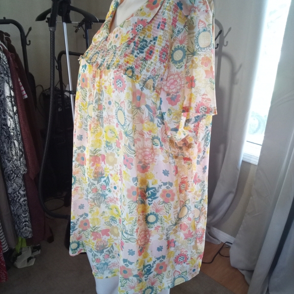 Modcloth Yellow and Blue Floral Dress - Picture 3 of 4